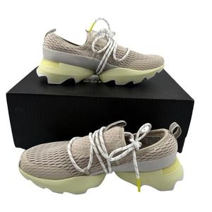 Sorel NIB Women's Kinetic Impact Lace Shoe darkstone/moonstone grey/yellow sz 6